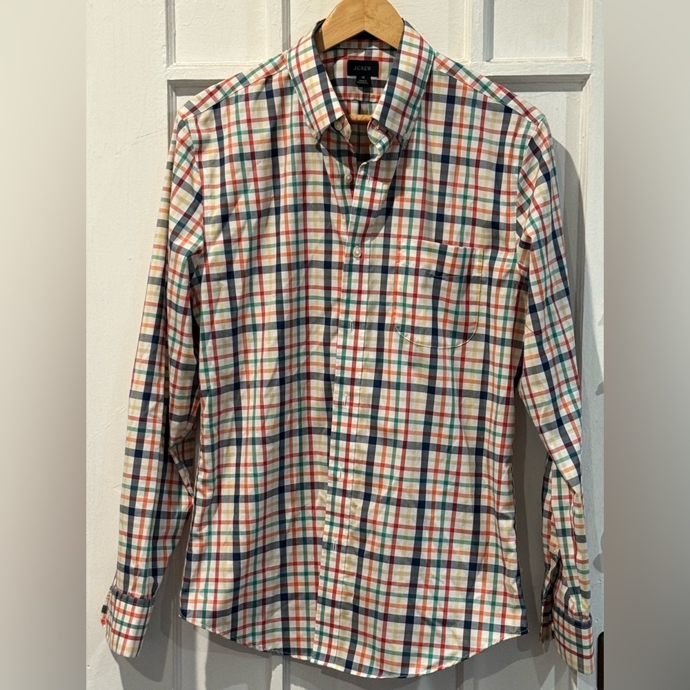 J. Crew Men's Colorful Checkered Shirt